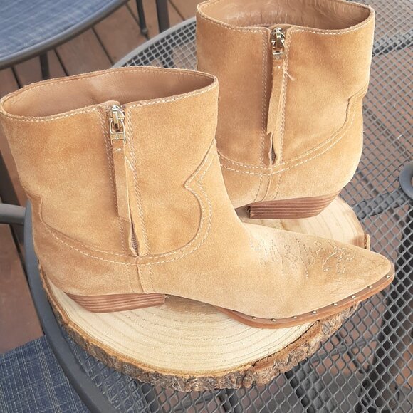 Sam Edelman "Ava" Carmel Suede Boots Size 8M - Picture 2 of 12